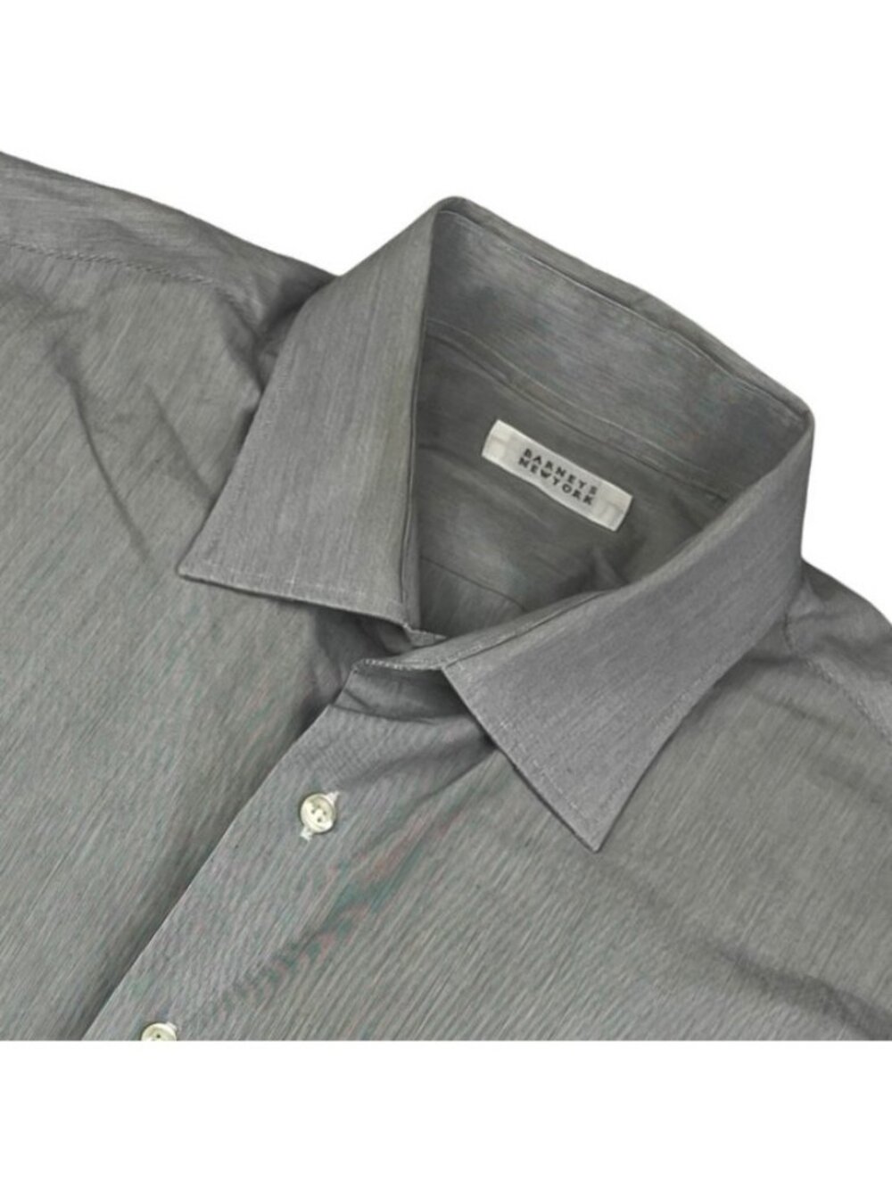 Barneys New York Men's 100% Cotton L/S Dress Shirt Gray • Size 16 | 34/35
